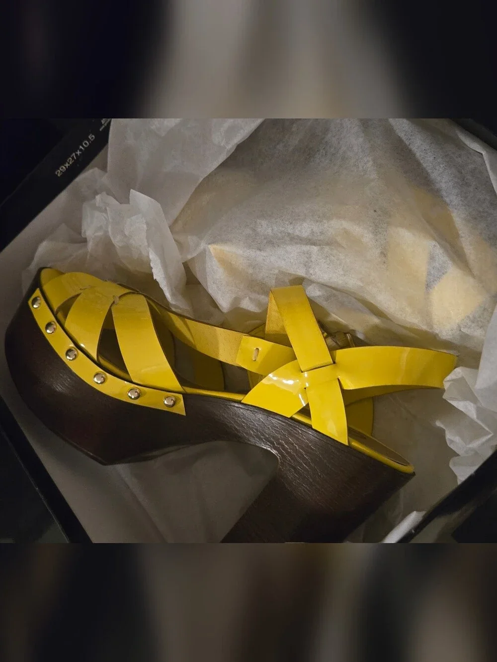 CBG Yellow Studded Platform Sandals - Womens